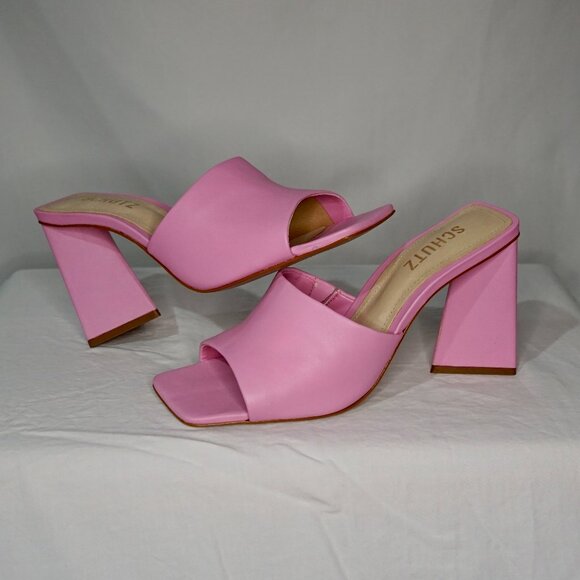 NEW Schutz Lizah Nappa Leather Sandal - 7.5 / Club Rose / Nappa Leather - Picture 1 of 9